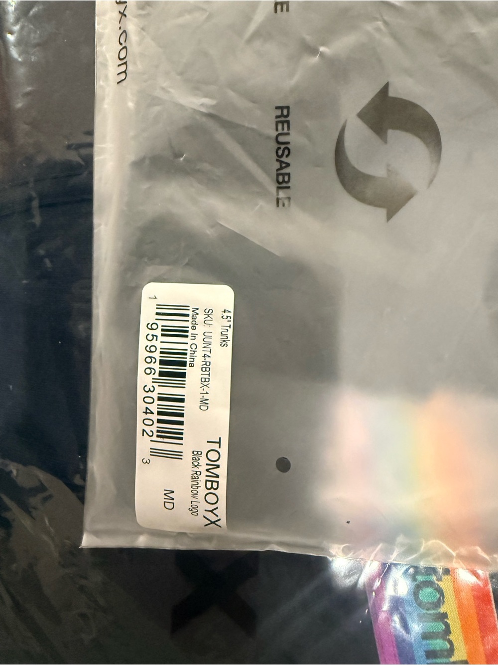 TomboyX Black Briefs with Rainbow Logo Waistband - Picture 3 of 4